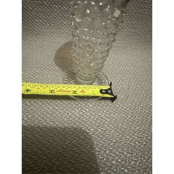 Vintage Anchor Hocking Moonstone Hobnail Glass Vase 5.5" White Opalescent Ruffle - Picture 7 of 8